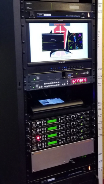 Rack of Custom AV Solutions made for a church in Houston Texas